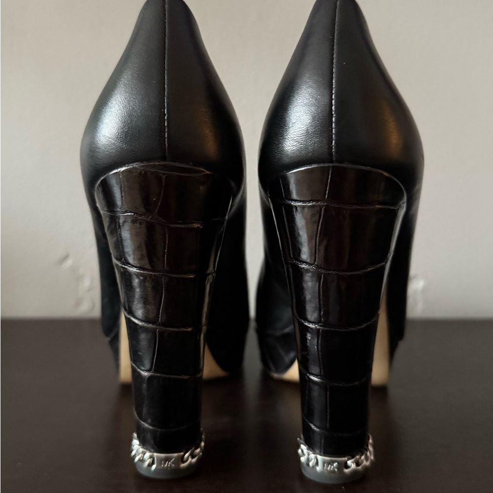 Michael Kors Black Croc-Embossed Heels